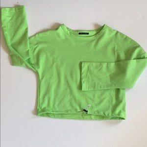 🍀 $10 3/$25 Chartreuse acid green cotton knit crop top S